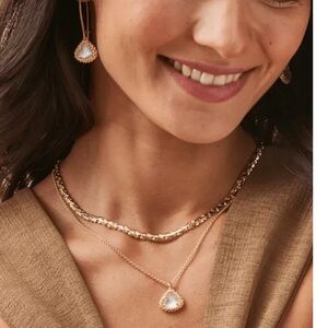 Kendra Scott Kendall Set Necklace & Earrings Ivory Mother of Pearl NWT